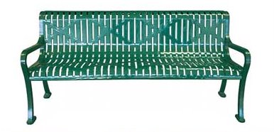 Diamond Metal Roll Form Bench with Arms
